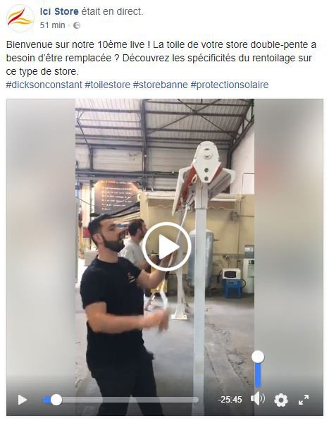 10ème live facebook de Jérémie - Rentoilage d'un store double pente Duox Llaza
