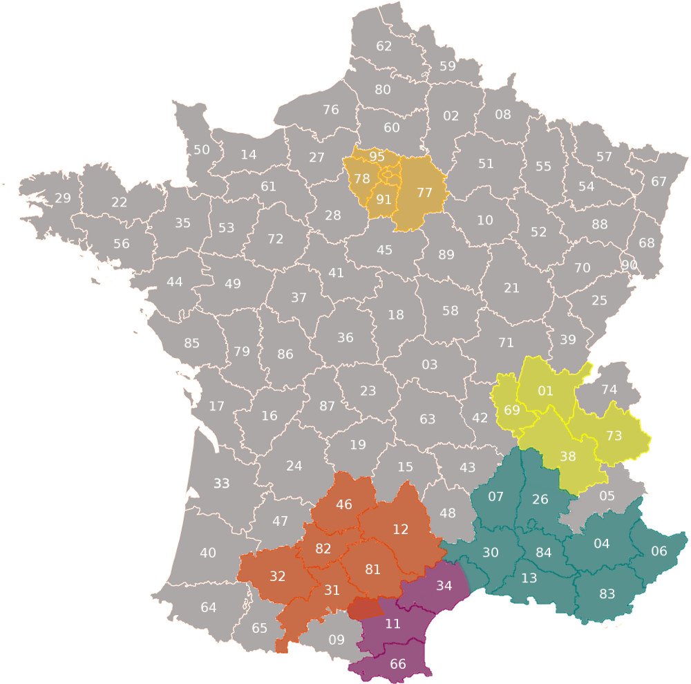 Carte de France des poseurs de store et pour le remplacement de votre toile sur-mesure