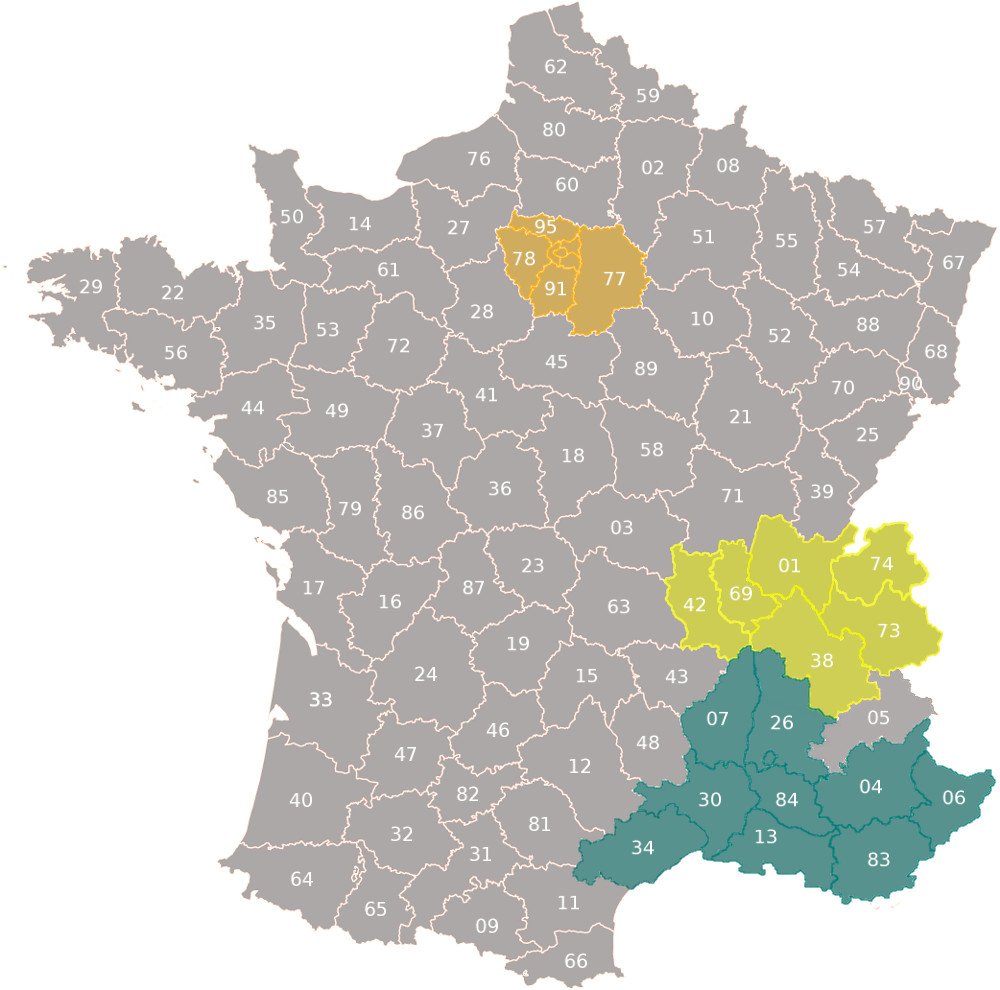 Carte de France des poseurs de store