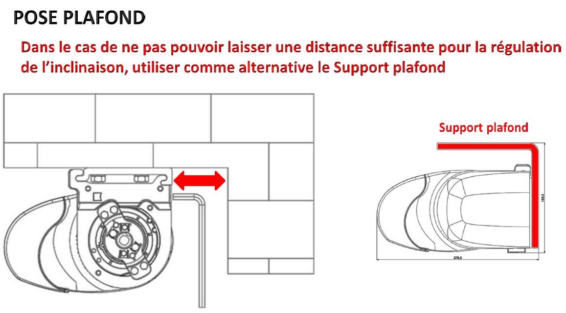 Le store extérieur Altea en pose plafond avec ou sans équerres